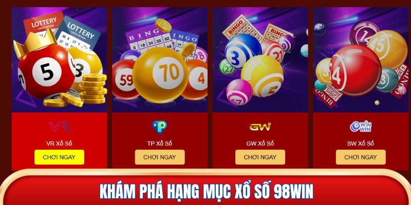 Khám phá hạng mục xổ số 98win - Sảnh cược chất lượng 2025